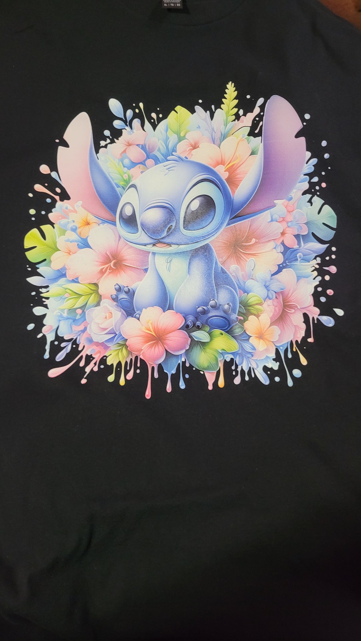 Stitch with flowers t-shirt